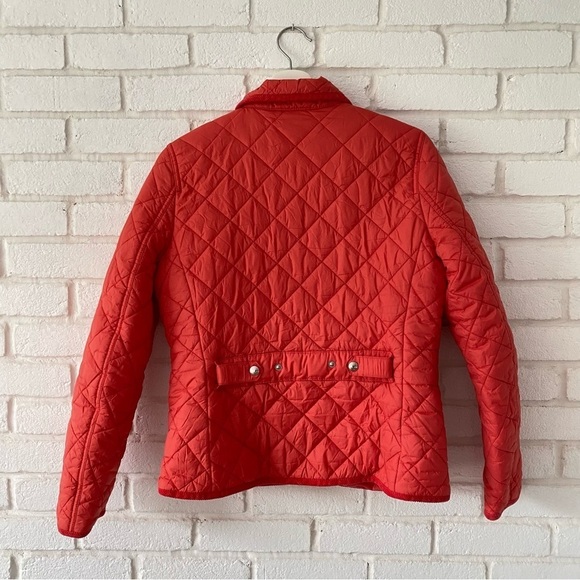 Polo Ralph Lauren Red Quilted Barn Jacket Coat Button Collar Womens Size Medium - Picture 4 of 11